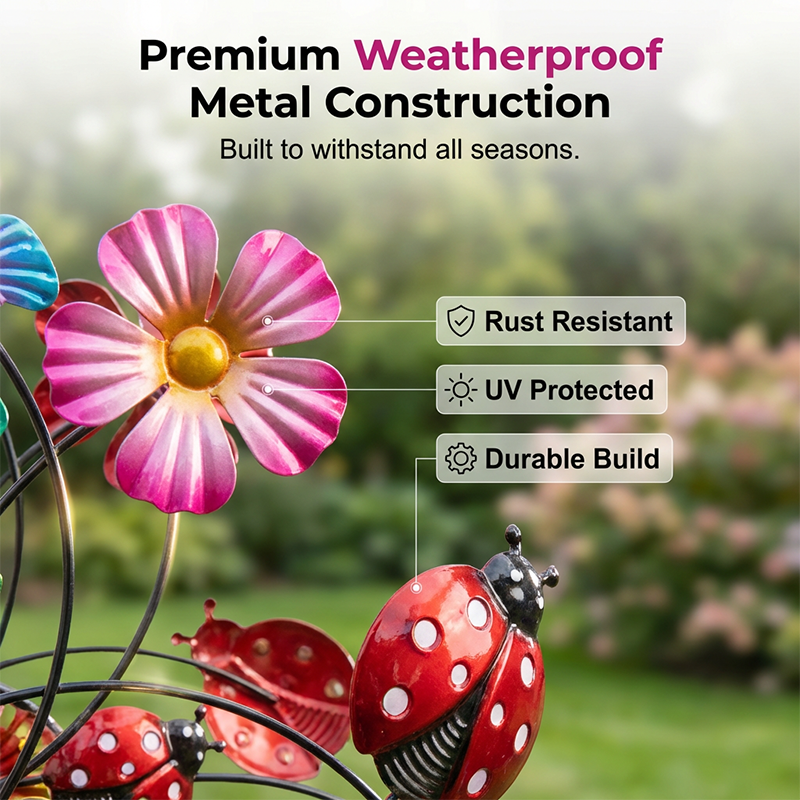 🌬️🎡 Solar-Powered Wind Spinner for Garden