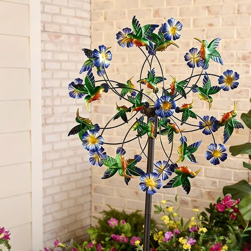 🌬️🎡 Solar-Powered Wind Spinner for Garden