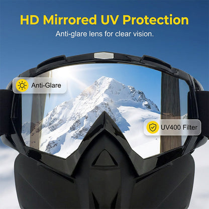 🥽 Full Face Goggle Mask 😷 Detachable Protective Design