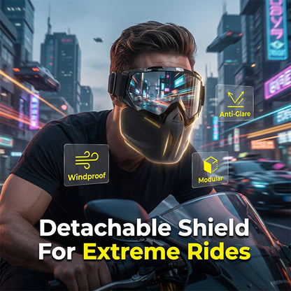 🥽 Full Face Goggle Mask 😷 Detachable Protective Design