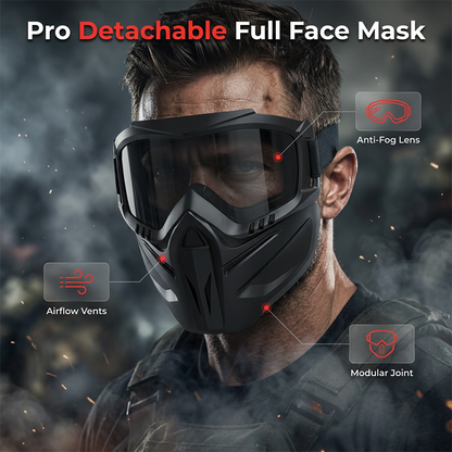 🥽 Full Face Goggle Mask 😷 Detachable Protective Design
