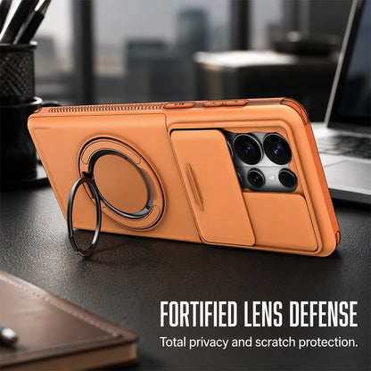 🔥 2-in-1 Multifunctional Shockproof Phone Case with Hidden Card Holder 💳 & Ring Stand! 🌟