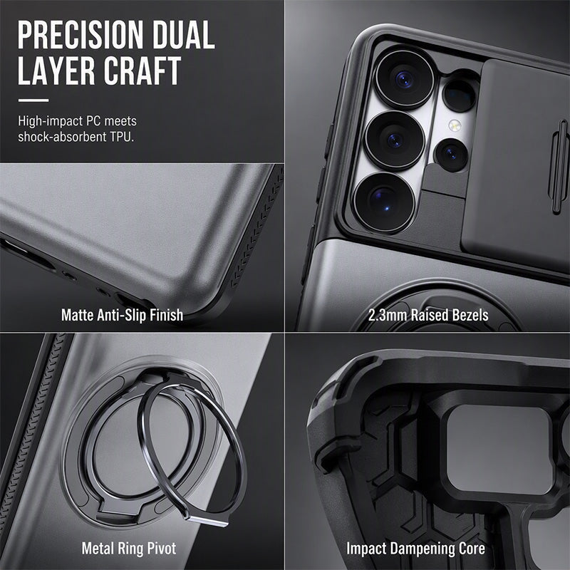 🔥 2-in-1 Multifunctional Shockproof Phone Case with Hidden Card Holder 💳 & Ring Stand! 🌟