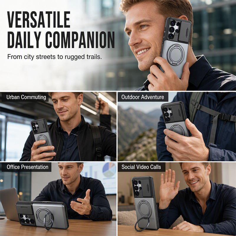🔥 2-in-1 Multifunctional Shockproof Phone Case with Hidden Card Holder 💳 & Ring Stand! 🌟