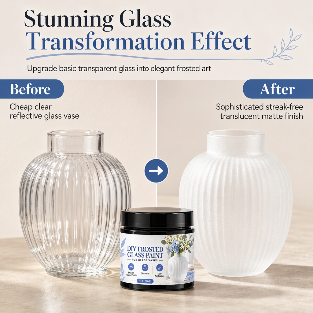 🎨 Frosted Glass Paint – DIY Makeovers for Vases & Jars