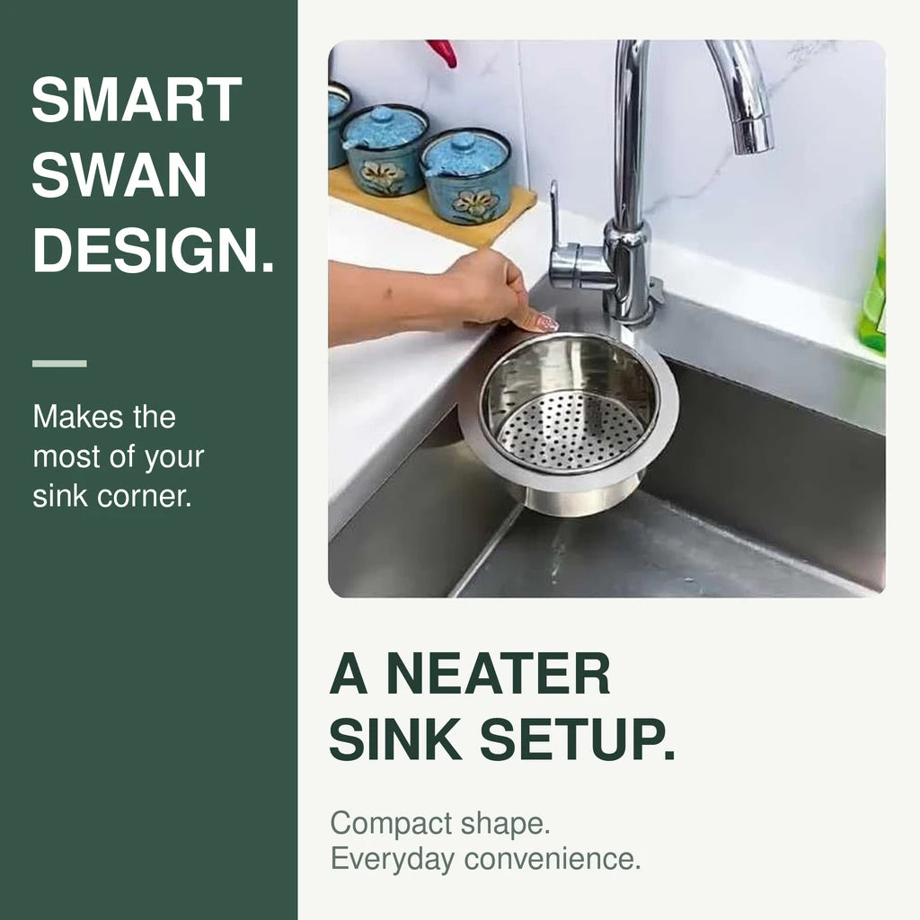 Stainless Steel Swan Sink Drain Basket for Food Scraps