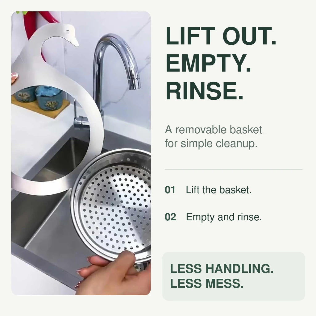 Stainless Steel Swan Sink Drain Basket for Food Scraps