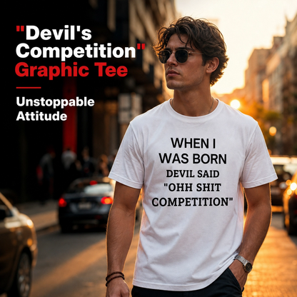 "Devil's Competition" 100% Cotton Graphic Tee 😈🔥