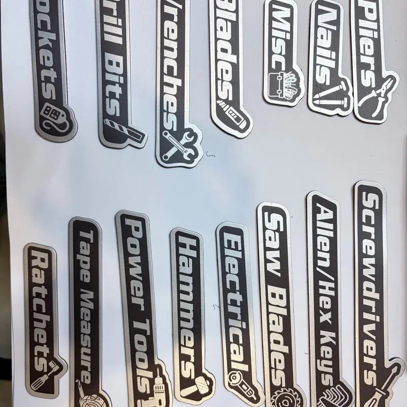 🔧 Magnetic Toolbox Drawer Labels