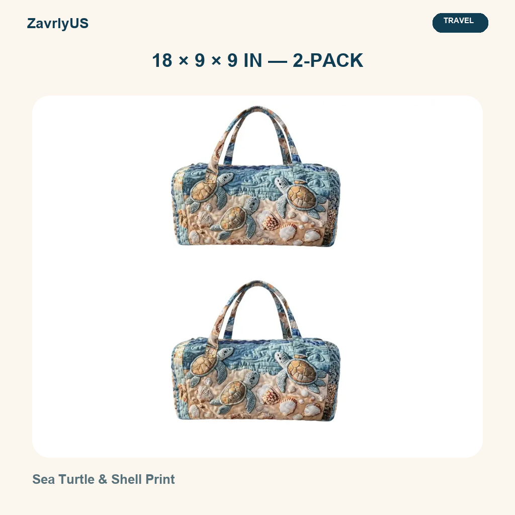 Quilted Sea Turtle Travel Bag