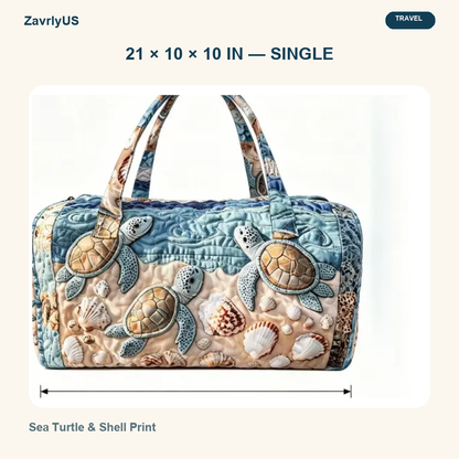 Quilted Sea Turtle Travel Bag