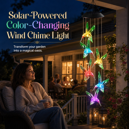 Solar-Powered Color-Changing Wind Chime Light
