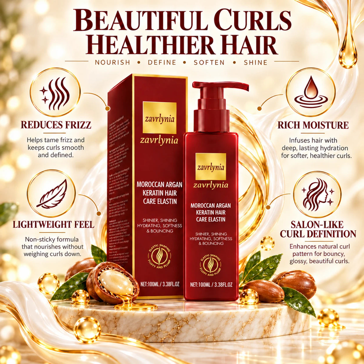 ❤️Argan & Avocado Curl Defining Leave-In Cream