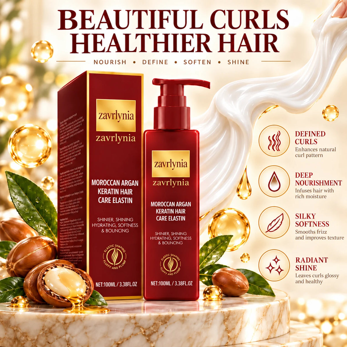 ❤️Argan & Avocado Curl Defining Leave-In Cream