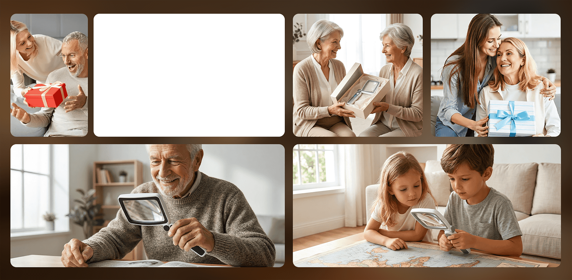 Families using and gifting a handheld magnifier